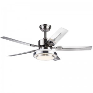 Led brushed nickel ceiling fan with light(UNI-293)