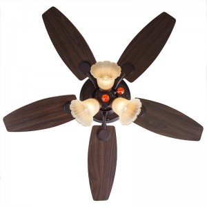 Wood blades electric ceiling fan with light (UNI-108-1)