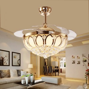 Crystal ceiling fan with light (UNI-194-2)