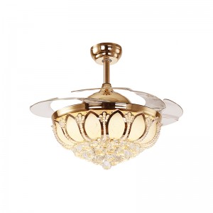 Crystal ceiling fan with light (UNI-194-2)