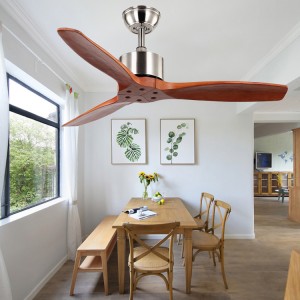 Ventilator aan het plafond houten blade zonder licht (UNI-252-2)