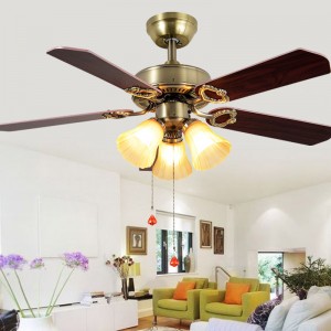 Wood ceiling fan with lamp (UNI-106)