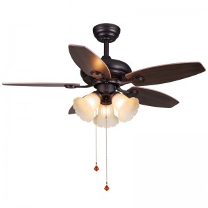 Wood blades electric ceiling fan with light (UNI-108-1)