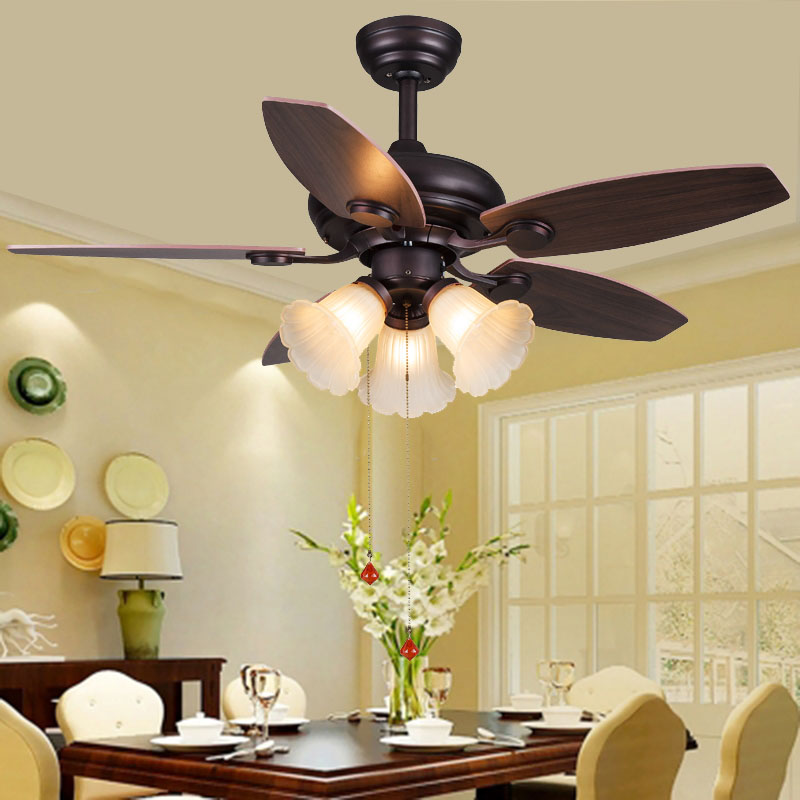 Wood blades electric ceiling fan with light (UNI-108-1) Featured Image