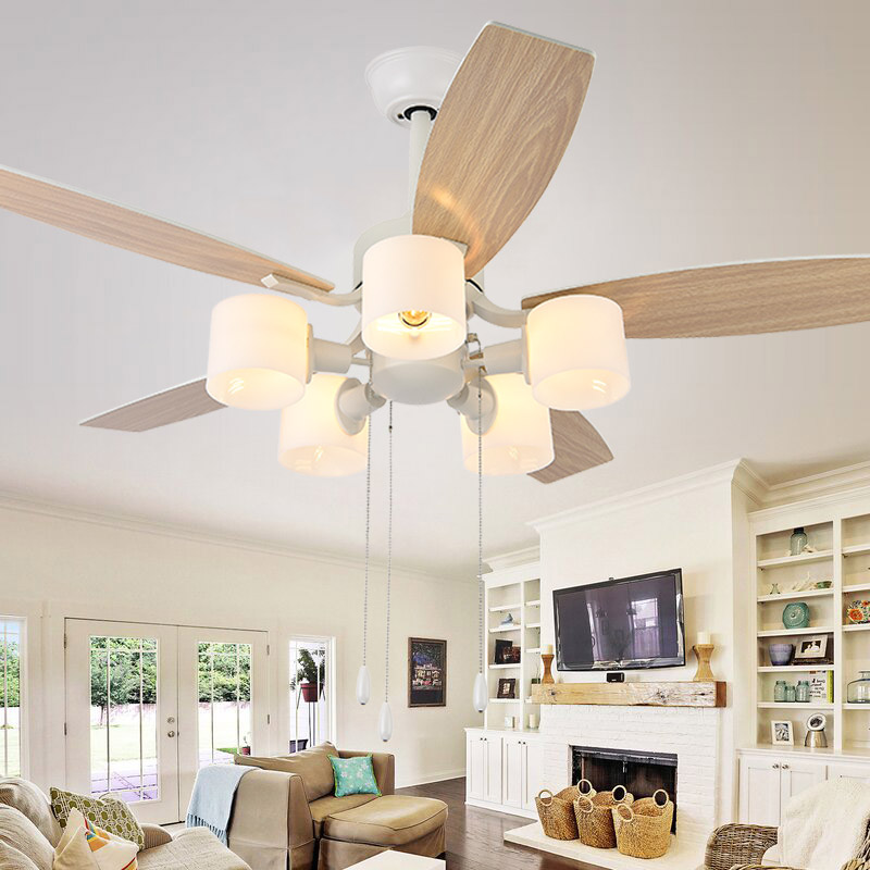 wooden ceiling fan with light