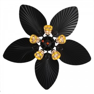 Tiffany lamp leaf ceiling fan (UNI-237)