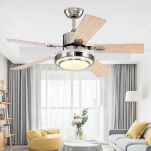 Wood blade ceiling fan with lamp (UNI-143)