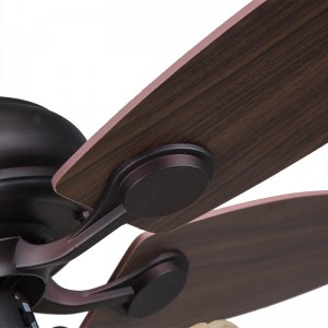 Wood blades electric ceiling fan with light (UNI-108-1)