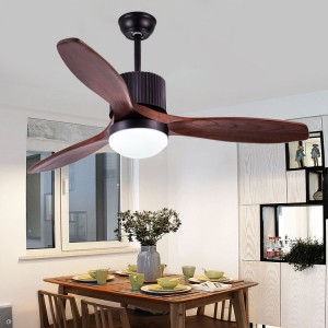 madera maciza ventilador de techo decorativo con mando a distancia (UNI-251-1)